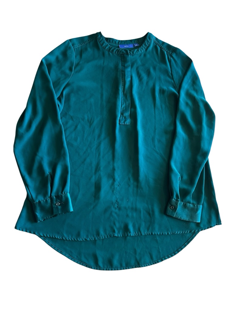 Apt. 9 Crepe Blouse Womens Size Medium - Green Business Casual